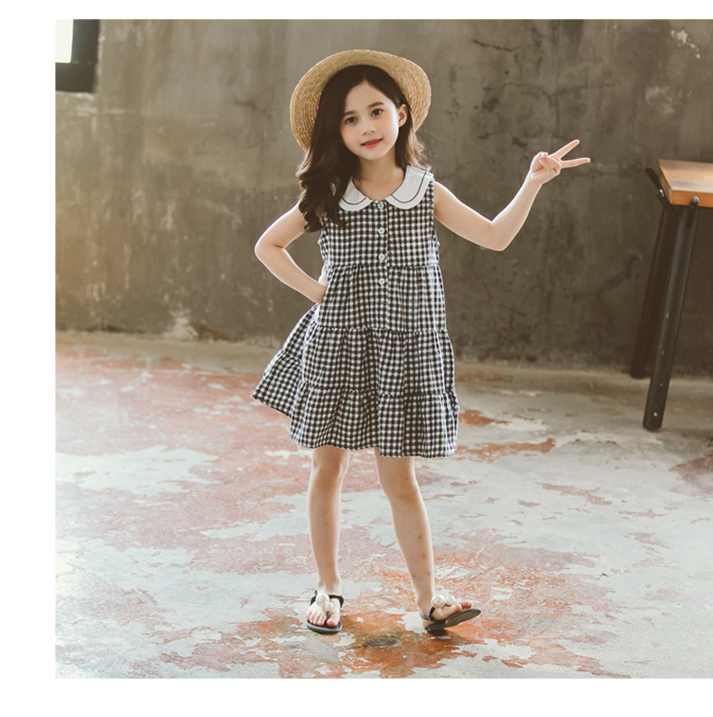 2021 Summer New Girl Princess Dress Medium and Big Children Doll Collar Chiffon Dress Internet Celebrity Summer Dress