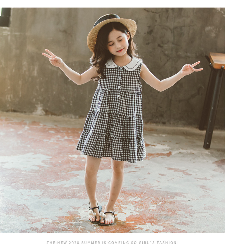 2021 Summer New Girl Princess Dress Medium and Big Children Doll Collar Chiffon Dress Internet Celebrity Summer Dress