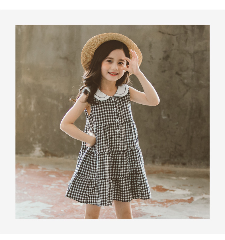 2021 Summer New Girl Princess Dress Medium and Big Children Doll Collar Chiffon Dress Internet Celebrity Summer Dress