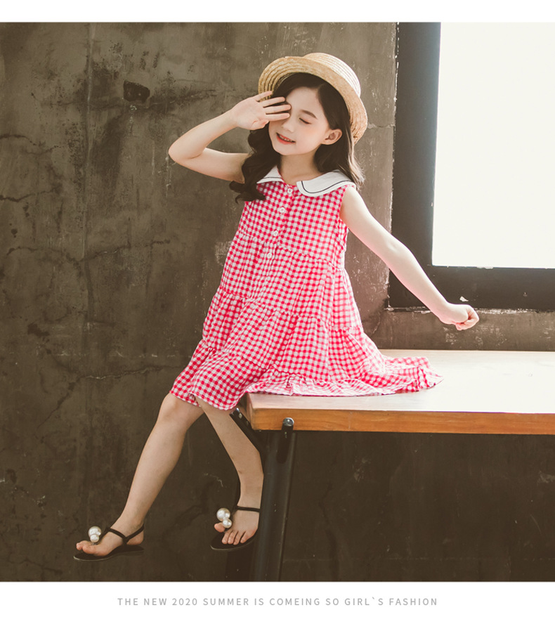 2021 Summer New Girl Princess Dress Medium and Big Children Doll Collar Chiffon Dress Internet Celebrity Summer Dress