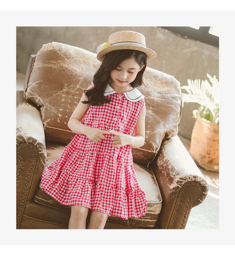 2021 Summer New Girl Princess Dress Medium and Big Children Doll Collar Chiffon Dress Internet Celebrity Summer Dress