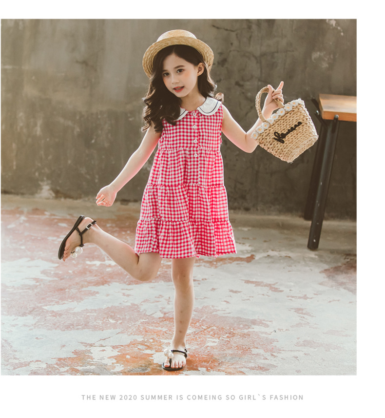 2021 Summer New Girl Princess Dress Medium and Big Children Doll Collar Chiffon Dress Internet Celebrity Summer Dress