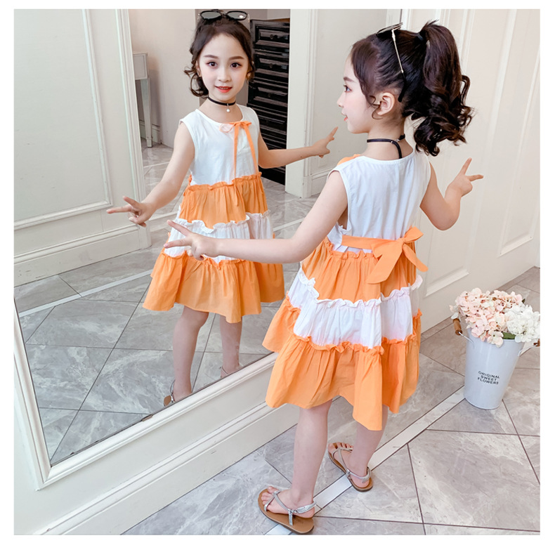 2021 Summer New Girl Princess Dress Medium and Big Children Doll Collar Chiffon Dress Internet Celebrity Summer Dress
