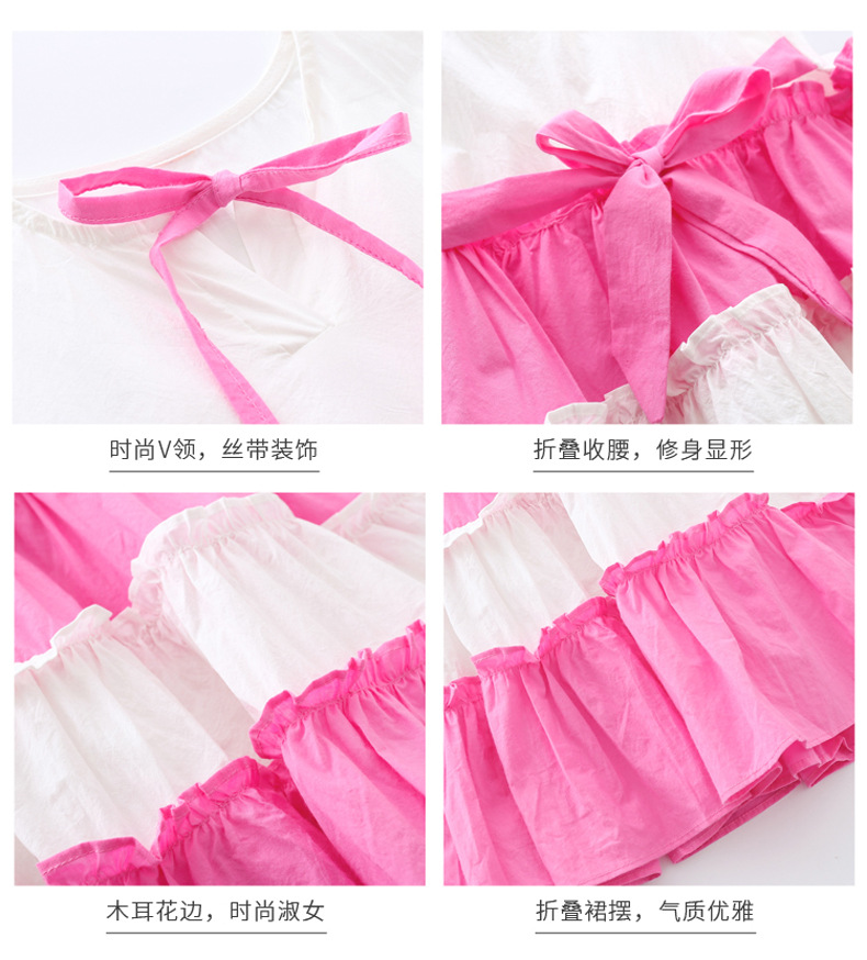 2021 Summer New Girl Princess Dress Medium and Big Children Doll Collar Chiffon Dress Internet Celebrity Summer Dress