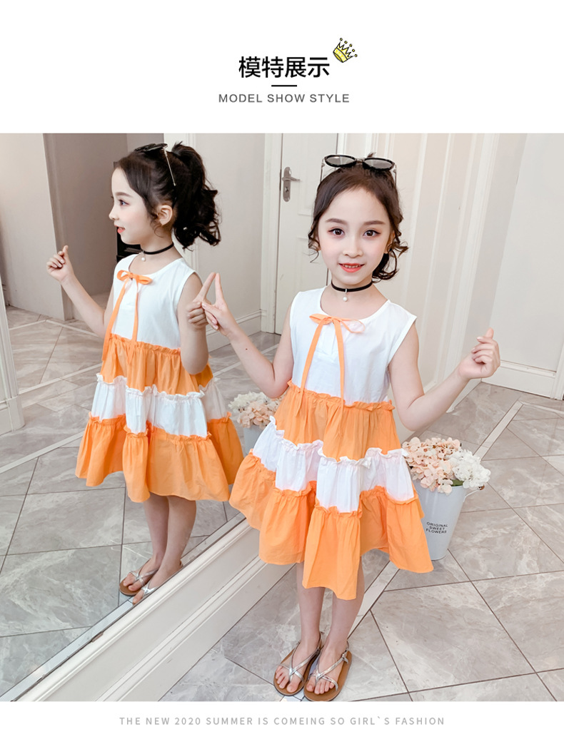 2021 Summer New Girl Princess Dress Medium and Big Children Doll Collar Chiffon Dress Internet Celebrity Summer Dress