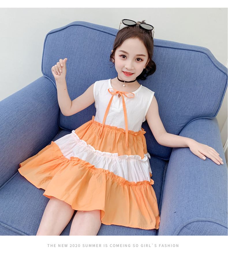 2021 Summer New Girl Princess Dress Medium and Big Children Doll Collar Chiffon Dress Internet Celebrity Summer Dress