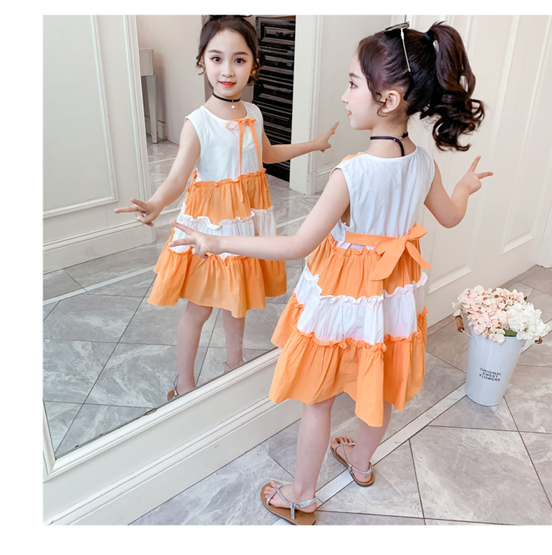 2021 Summer New Girl Princess Dress Medium and Big Children Doll Collar Chiffon Dress Internet Celebrity Summer Dress
