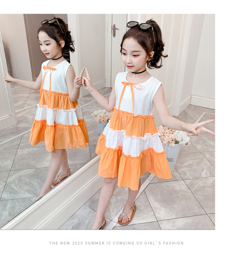 2021 Summer New Girl Princess Dress Medium and Big Children Doll Collar Chiffon Dress Internet Celebrity Summer Dress