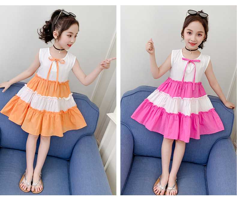 2021 Summer New Girl Princess Dress Medium and Big Children Doll Collar Chiffon Dress Internet Celebrity Summer Dress