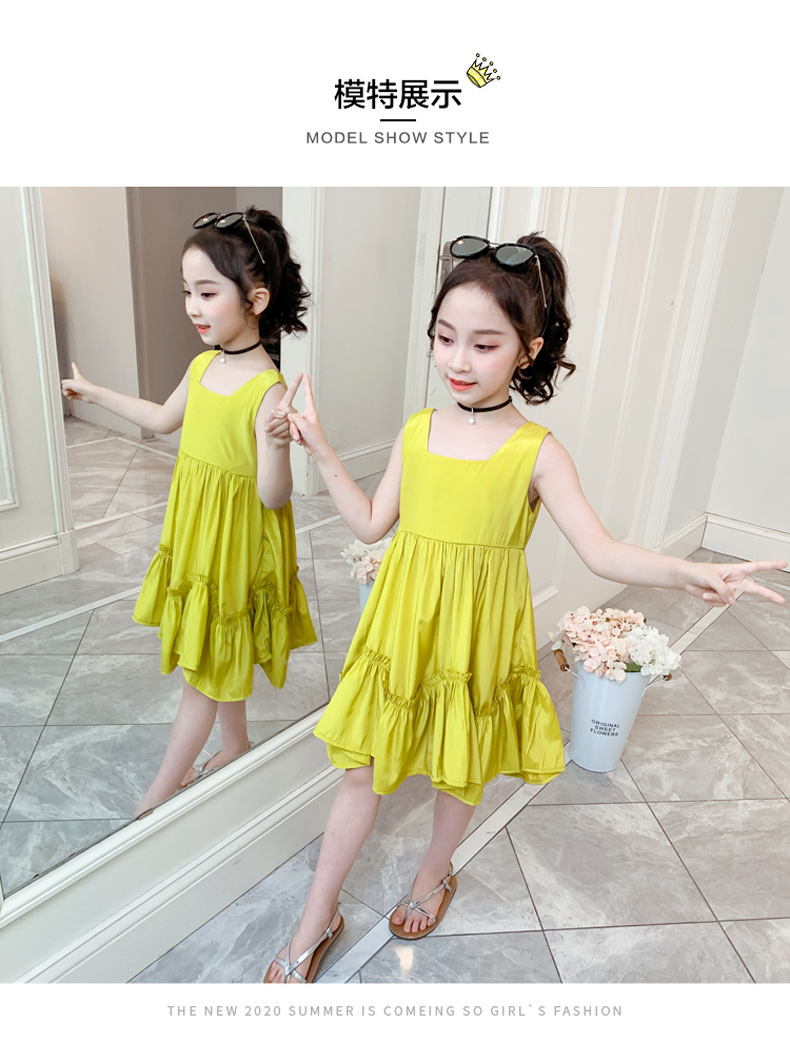2021 Summer New Girl Princess Dress Medium and Big Children Doll Collar Chiffon Dress Internet Celebrity Summer Dress