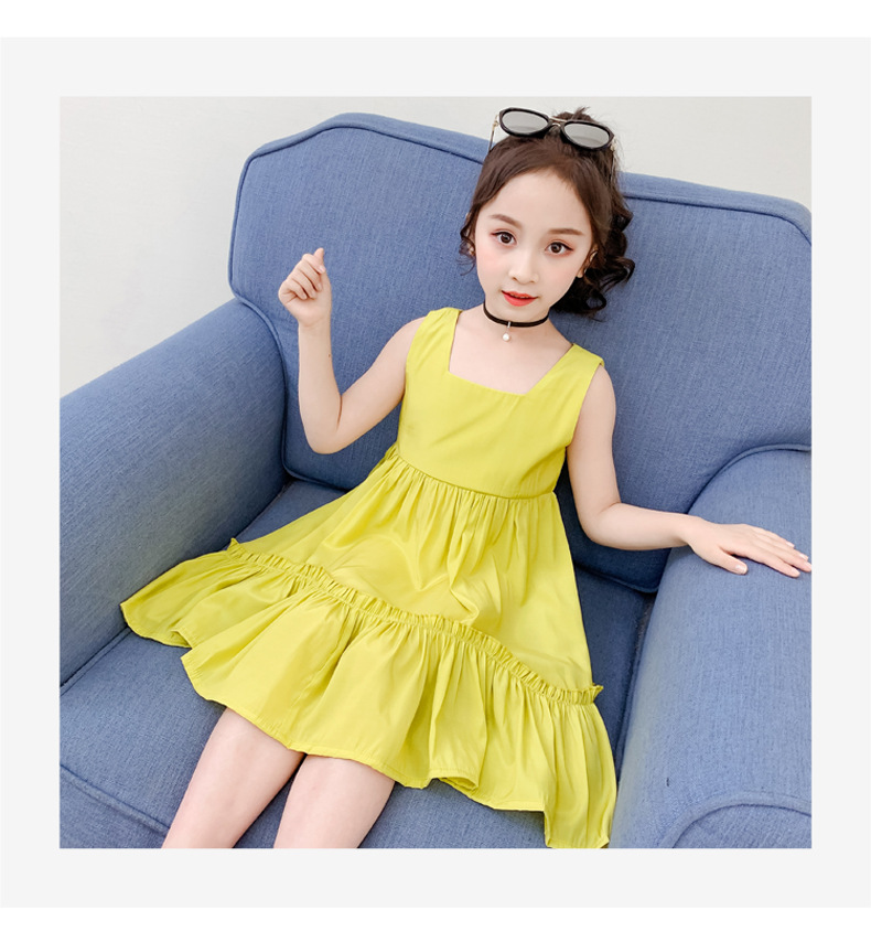 2021 Summer New Girl Princess Dress Medium and Big Children Doll Collar Chiffon Dress Internet Celebrity Summer Dress