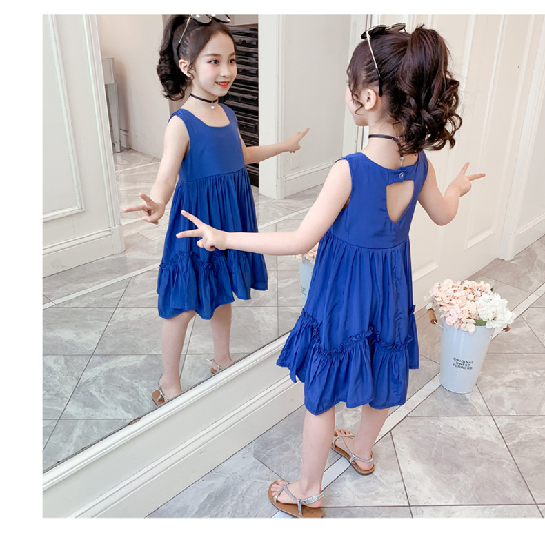 2021 Summer New Girl Princess Dress Medium and Big Children Doll Collar Chiffon Dress Internet Celebrity Summer Dress