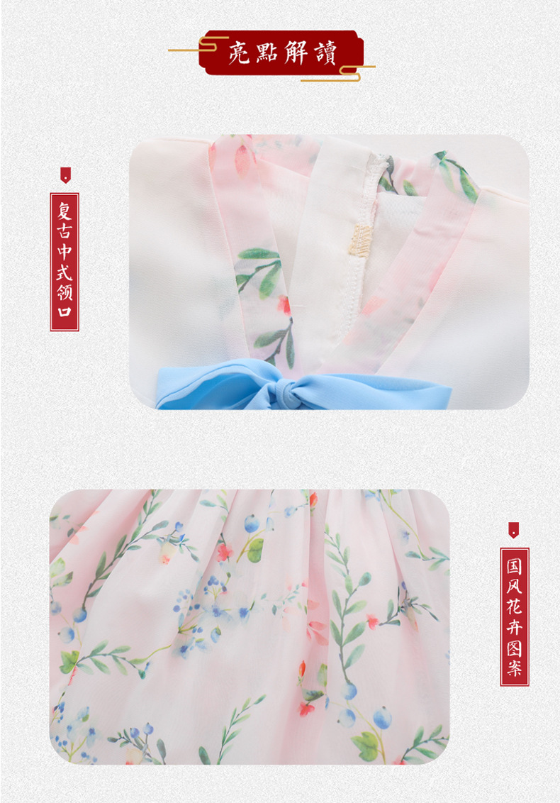 2021 Summer New Girl Princess Dress Medium and Big Children Doll Collar Chiffon Dress Internet Celebrity Summer Dress