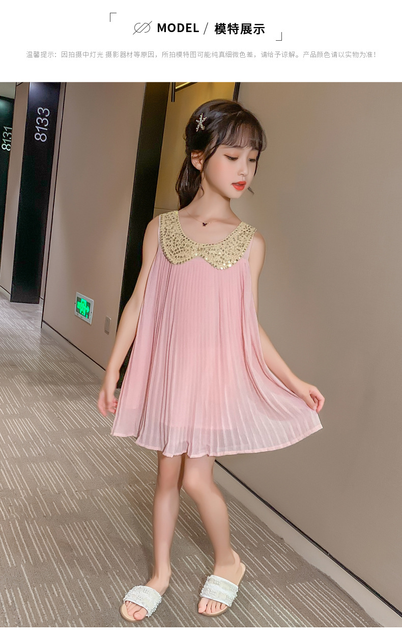 2021 Summer New Girl Princess Dress Medium and Big Children Doll Collar Chiffon Dress Internet Celebrity Summer Dress