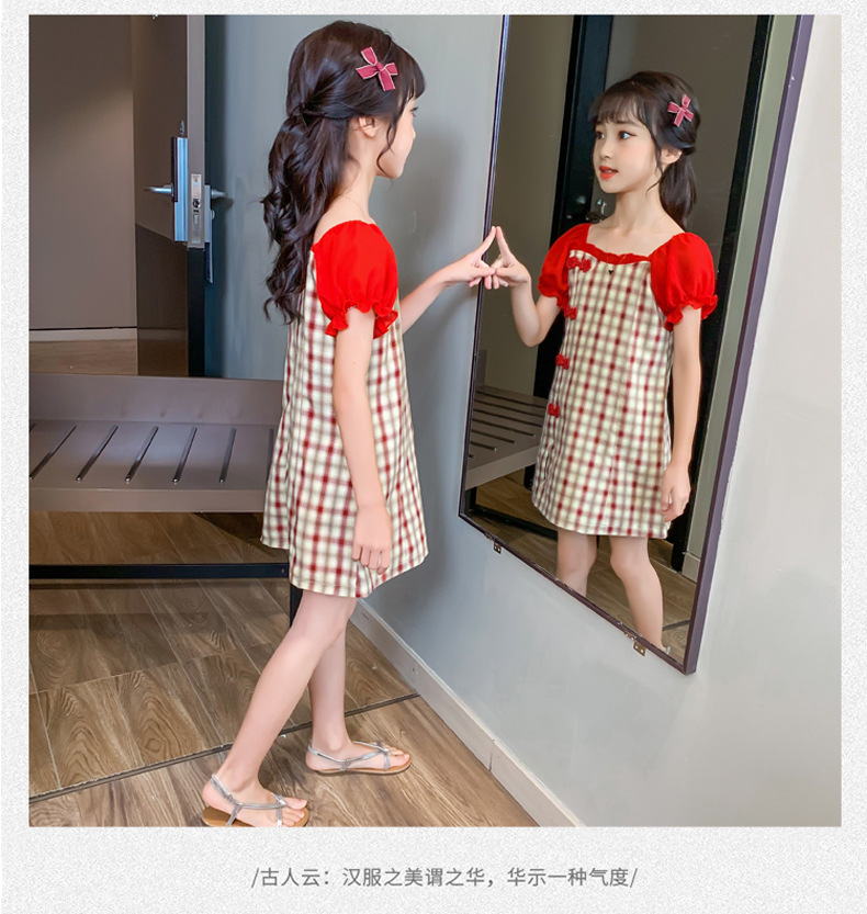 2021 Summer New Girl Princess Dress Medium and Big Children Doll Collar Chiffon Dress Internet Celebrity Summer Dress