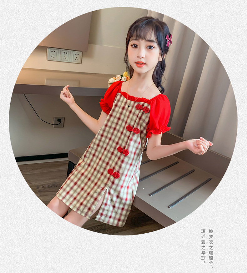 2021 Summer New Girl Princess Dress Medium and Big Children Doll Collar Chiffon Dress Internet Celebrity Summer Dress