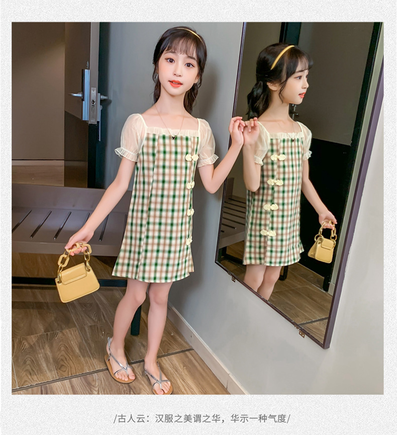 2021 Summer New Girl Princess Dress Medium and Big Children Doll Collar Chiffon Dress Internet Celebrity Summer Dress