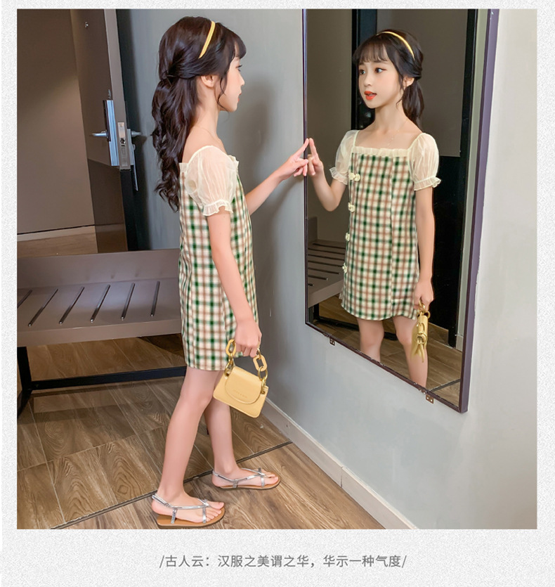 2021 Summer New Girl Princess Dress Medium and Big Children Doll Collar Chiffon Dress Internet Celebrity Summer Dress