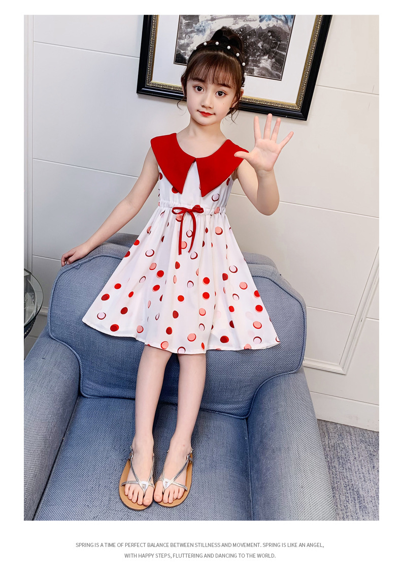 2021 Summer New Girl Princess Dress Medium and Big Children Doll Collar Chiffon Dress Internet Celebrity Summer Dress