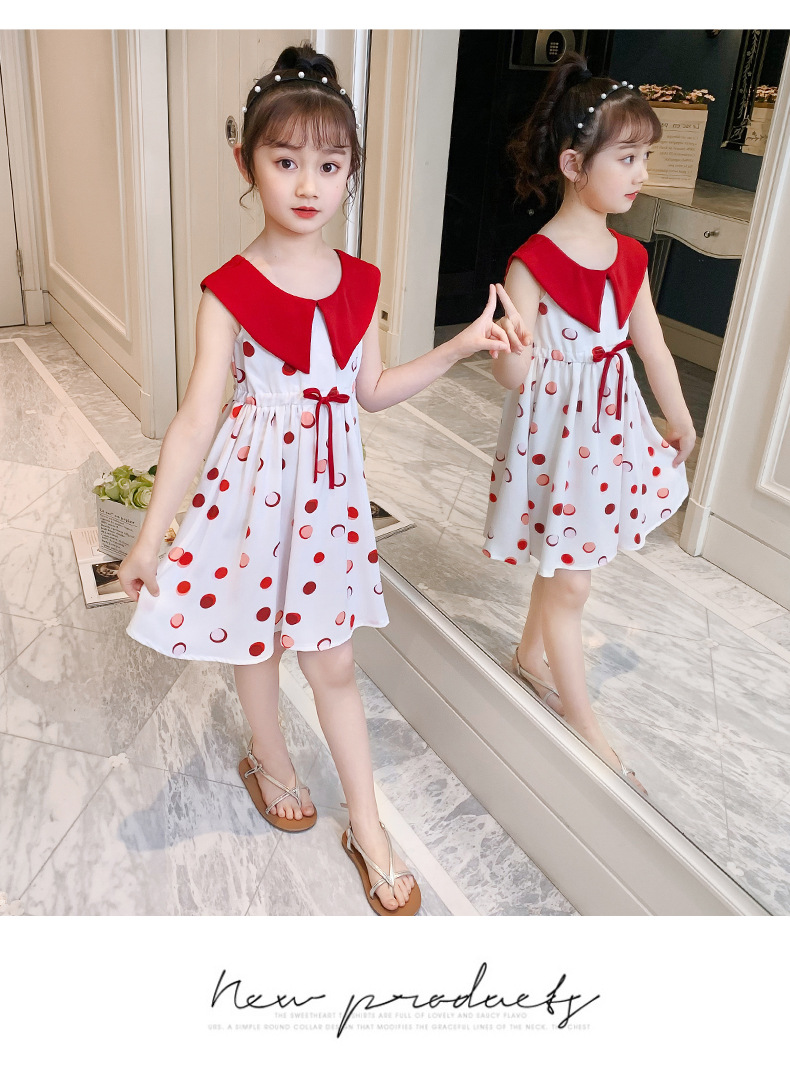 2021 Summer New Girl Princess Dress Medium and Big Children Doll Collar Chiffon Dress Internet Celebrity Summer Dress