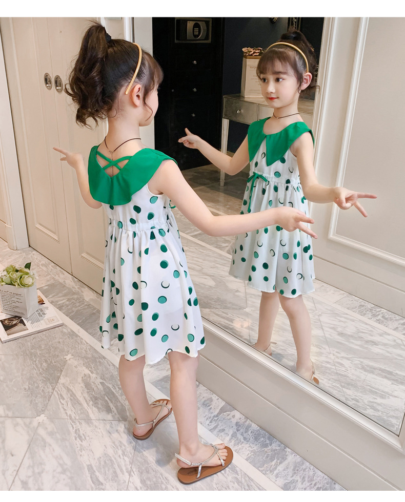 2021 Summer New Girl Princess Dress Medium and Big Children Doll Collar Chiffon Dress Internet Celebrity Summer Dress