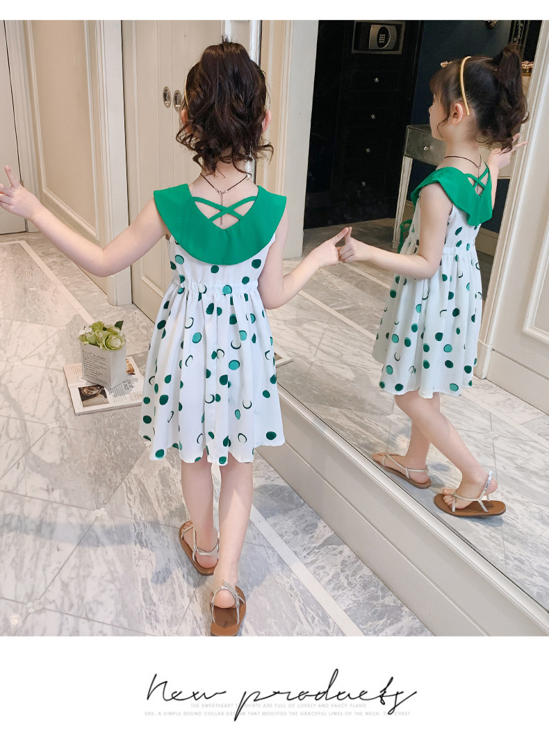 2021 Summer New Girl Princess Dress Medium and Big Children Doll Collar Chiffon Dress Internet Celebrity Summer Dress
