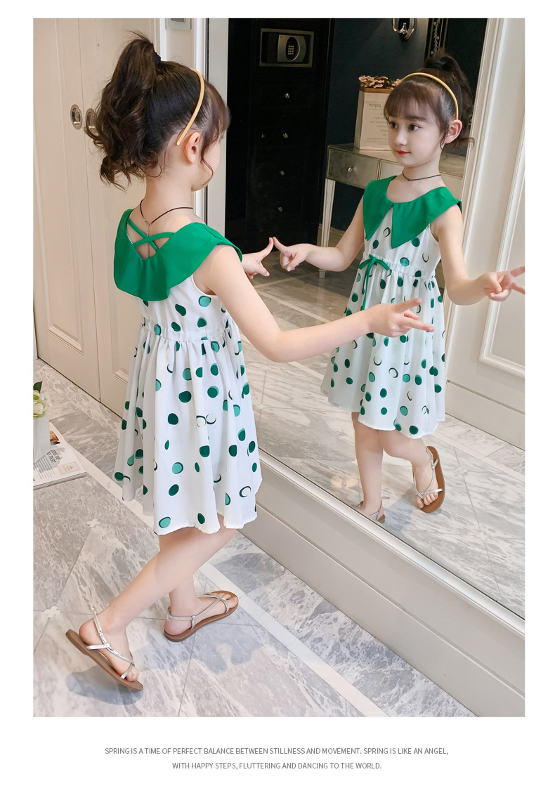 2021 Summer New Girl Princess Dress Medium and Big Children Doll Collar Chiffon Dress Internet Celebrity Summer Dress