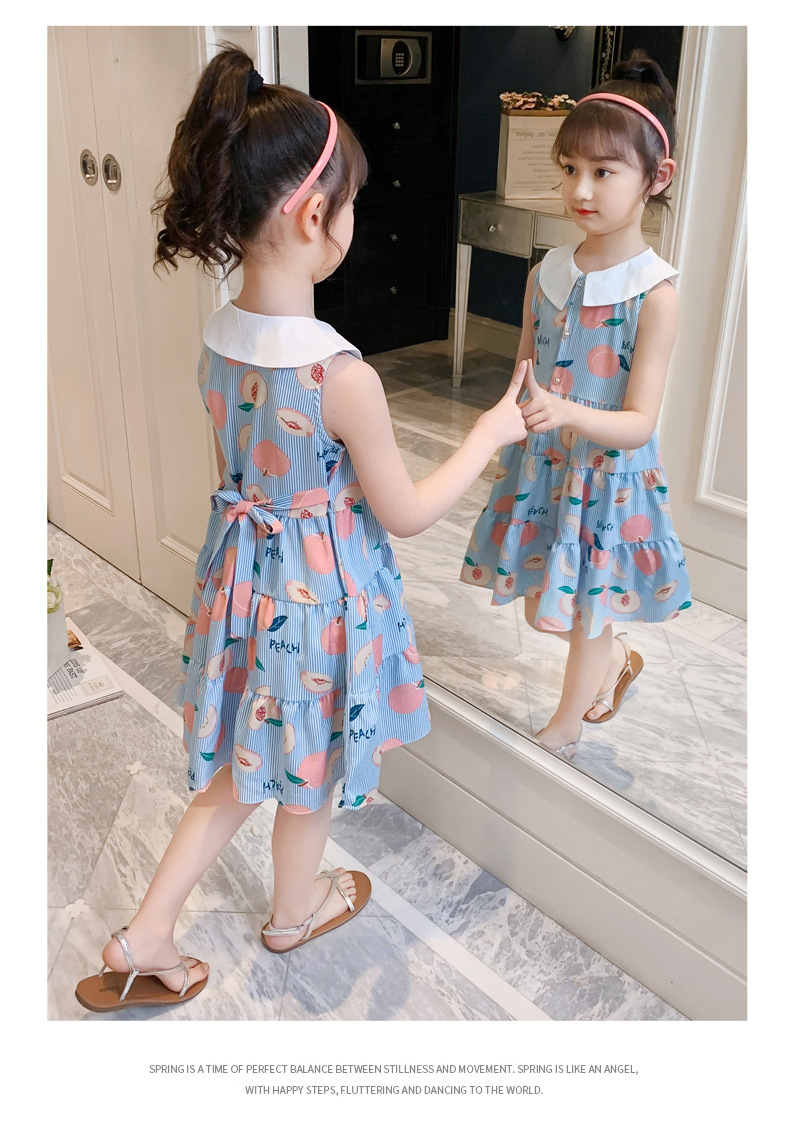 2021 Summer New Girl Princess Dress Medium and Big Children Doll Collar Chiffon Dress Internet Celebrity Summer Dress