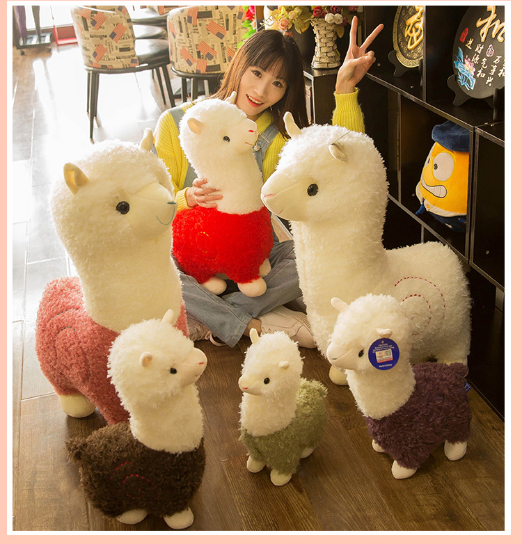 Creative Grass Mud Horse Plush Toy Doll Cute Simulation Alpaca for Girls Sleeping Doll Ragdoll Gift Wholesale