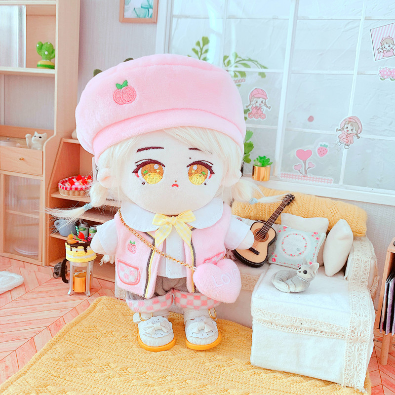 Spot Pink Peach Clothes and Pants 20cm Suit 20cm Doll Clothes Star Doll Dress-up Aidou Backpack