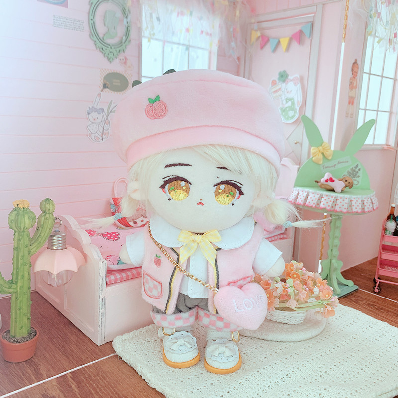 Spot Pink Peach Clothes and Pants 20cm Suit 20cm Doll Clothes Star Doll Dress-up Aidou Backpack