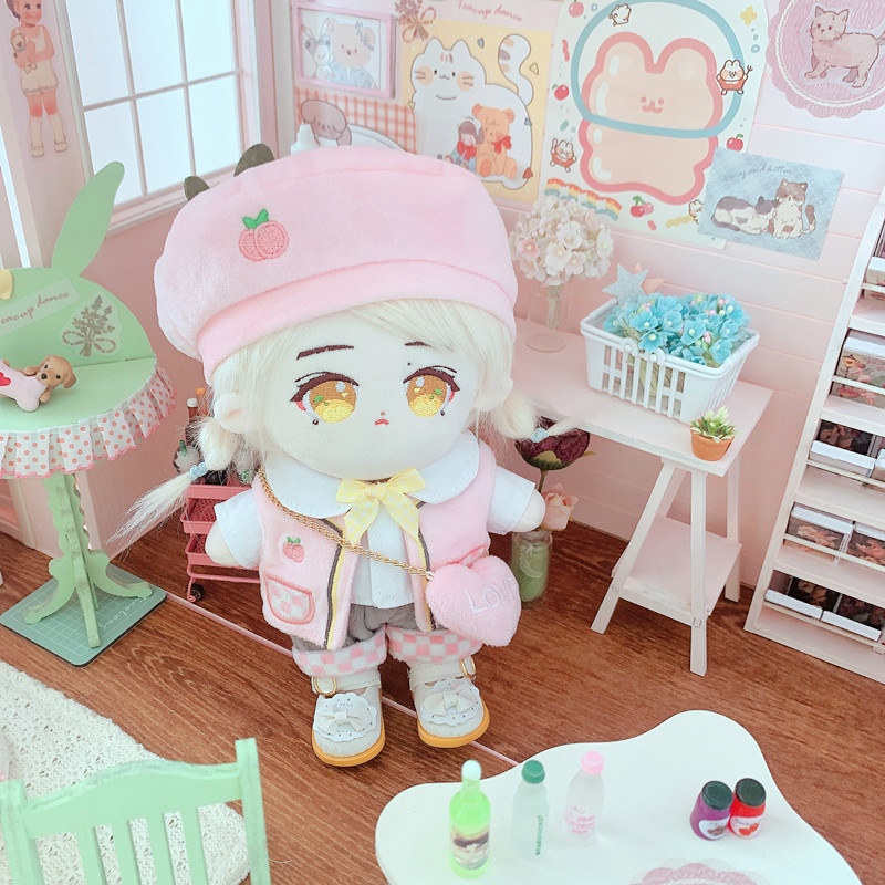 Spot Pink Peach Clothes and Pants 20cm Suit 20cm Doll Clothes Star Doll Dress-up Aidou Backpack