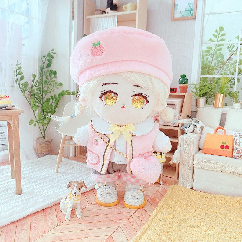 Spot Pink Peach Clothes and Pants 20cm Suit 20cm Doll Clothes Star Doll Dress-up Aidou Backpack