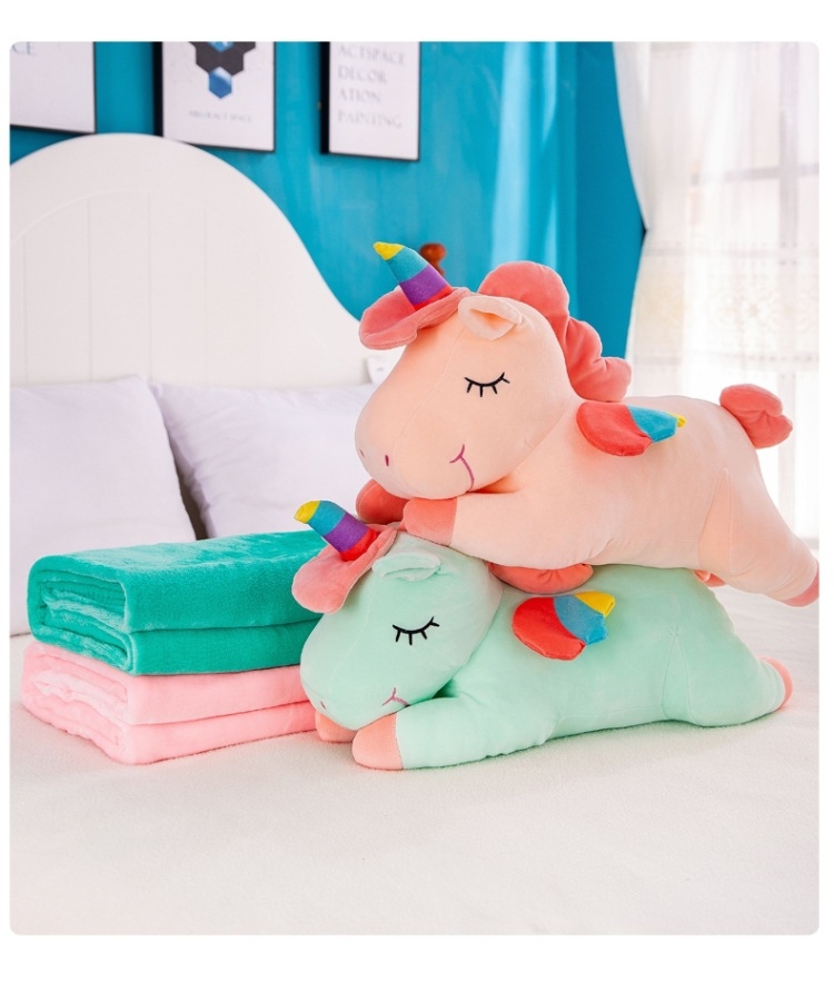 The Ins hot style unicorn hair toys napping and sleeping air conditioners are sold by blanket car pillow manufacturers