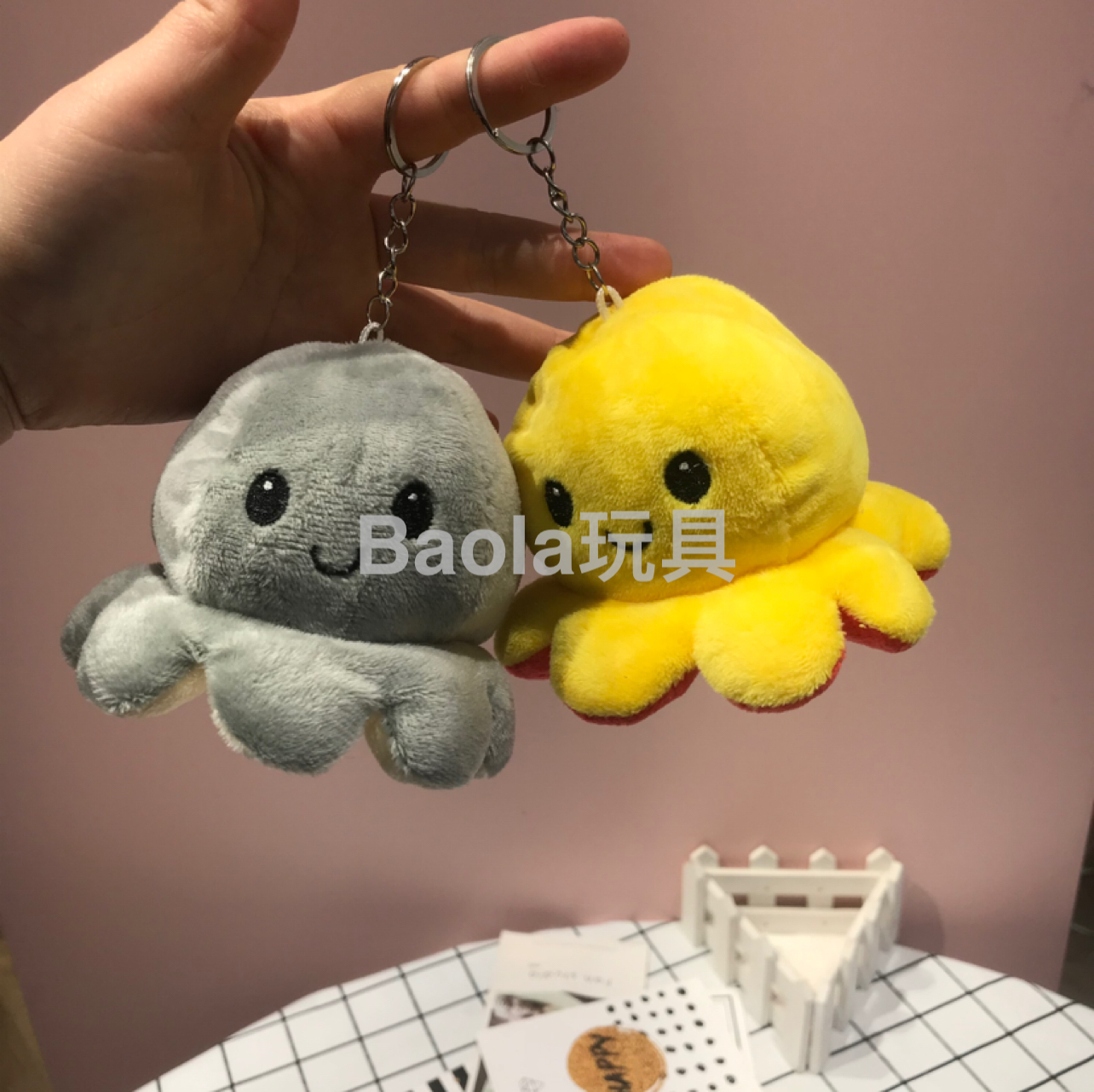Cross-Border Hot Sale Flip Octopus Octopus Spot Plush Pendant More Sizes Pendant Plush Multi-Color Double-Sided Octopus
