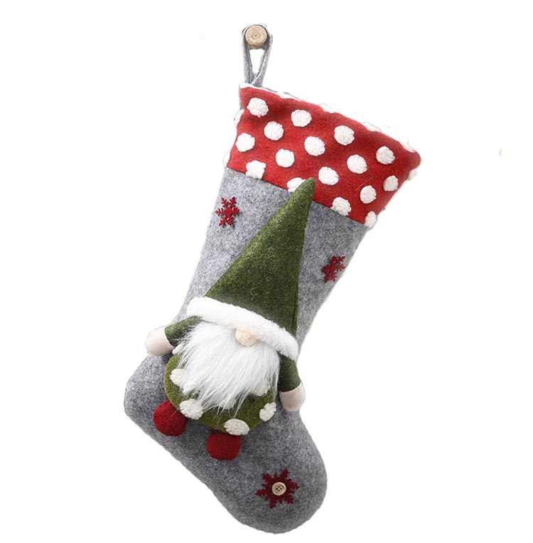 2020 Spot Christmas Decoration Supplies 20-Inch Lambswool Three-Dimensional Elf Faceless Doll Christmas Socks