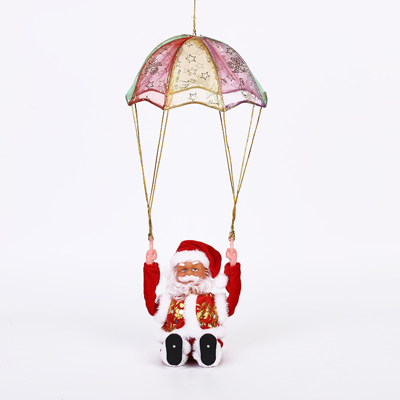 Ladder Parachute Somersault Electric Music Santa Claus Little Doll Christmas Decorations Children&#039;s Toy Gift