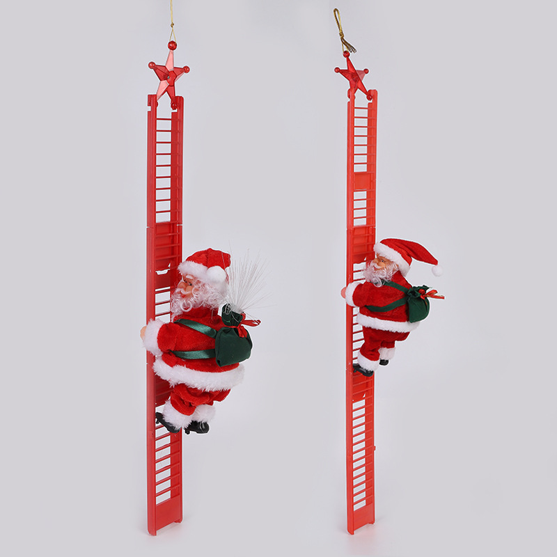 Ladder Parachute Somersault Electric Music Santa Claus Little Doll Christmas Decorations Children&#039;s Toy Gift