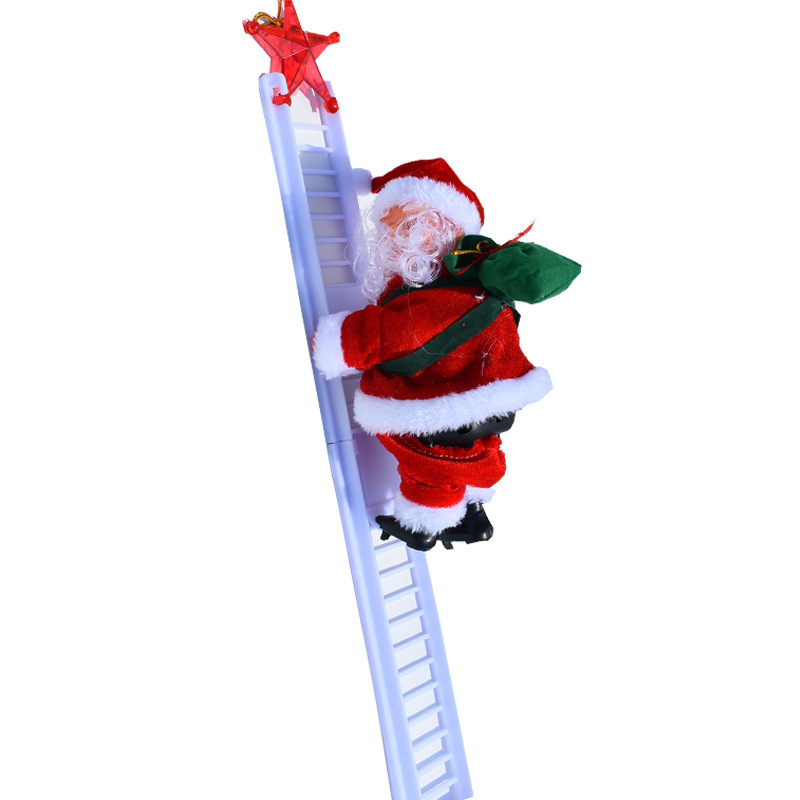 Ladder Parachute Somersault Electric Music Santa Claus Little Doll Christmas Decorations Children's Toy Gift