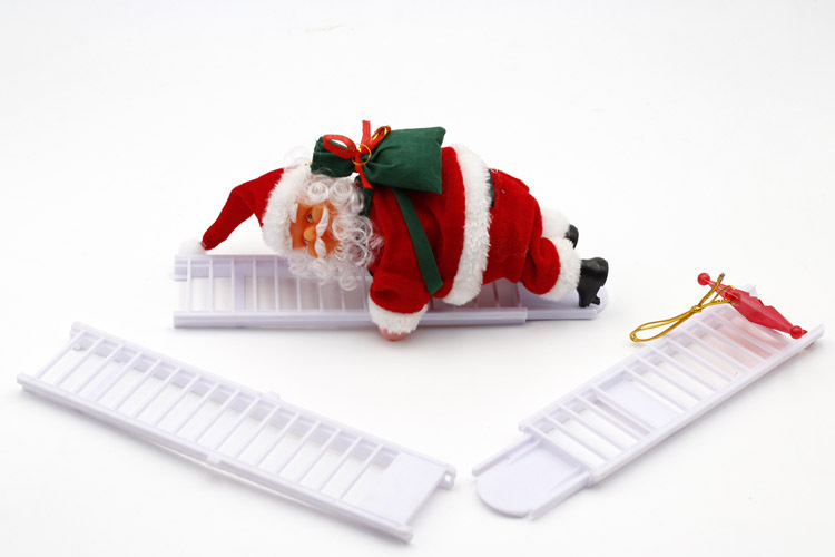 Ladder Parachute Somersault Electric Music Santa Claus Little Doll Christmas Decorations Children's Toy Gift