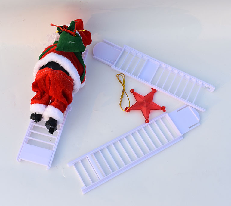 Ladder Parachute Somersault Electric Music Santa Claus Little Doll Christmas Decorations Children's Toy Gift