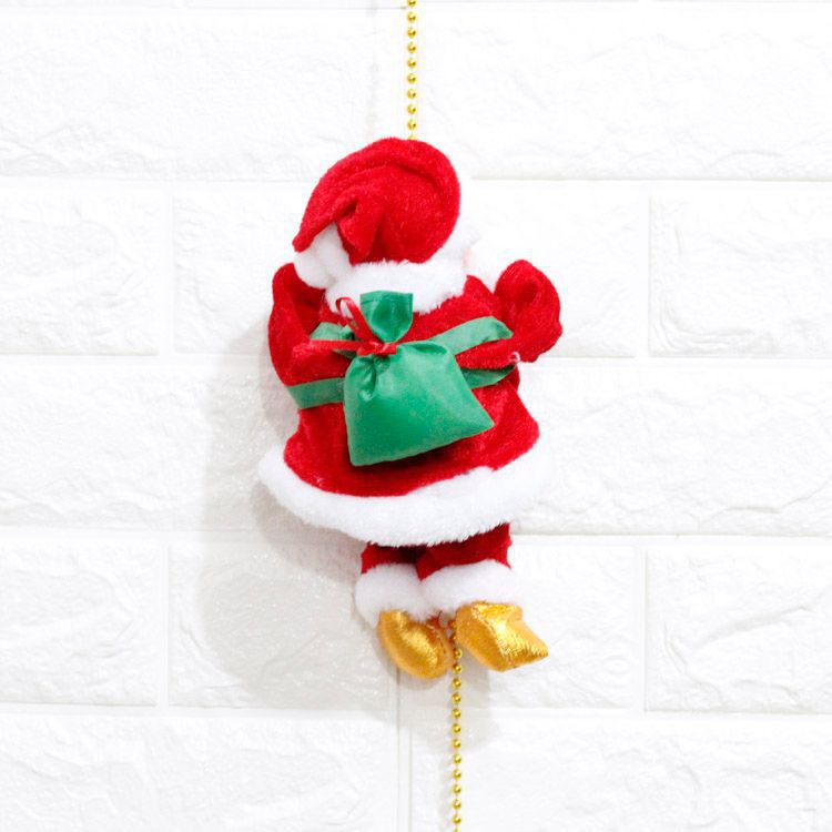 Ladder Parachute Somersault Electric Music Santa Claus Little Doll Christmas Decorations Children's Toy Gift