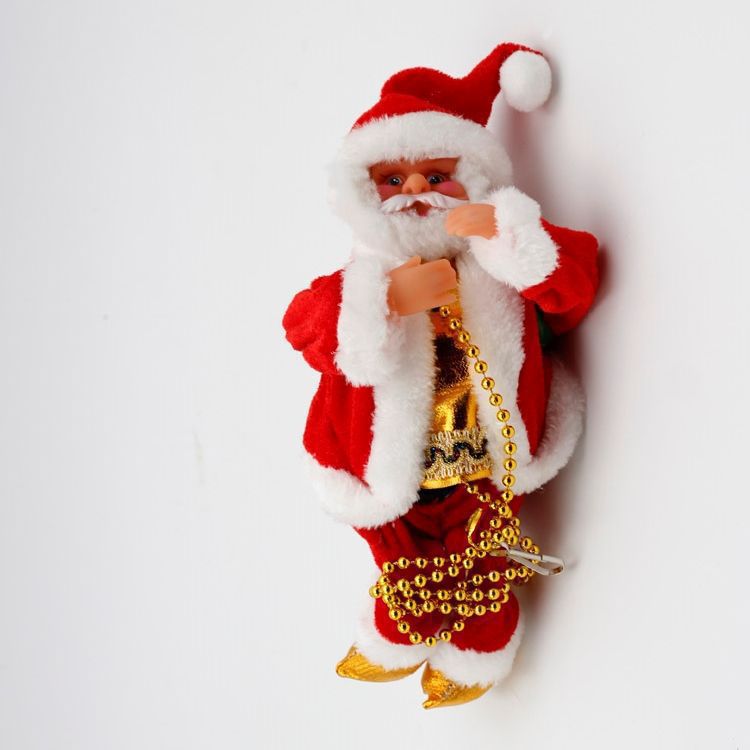 Ladder Parachute Somersault Electric Music Santa Claus Little Doll Christmas Decorations Children's Toy Gift