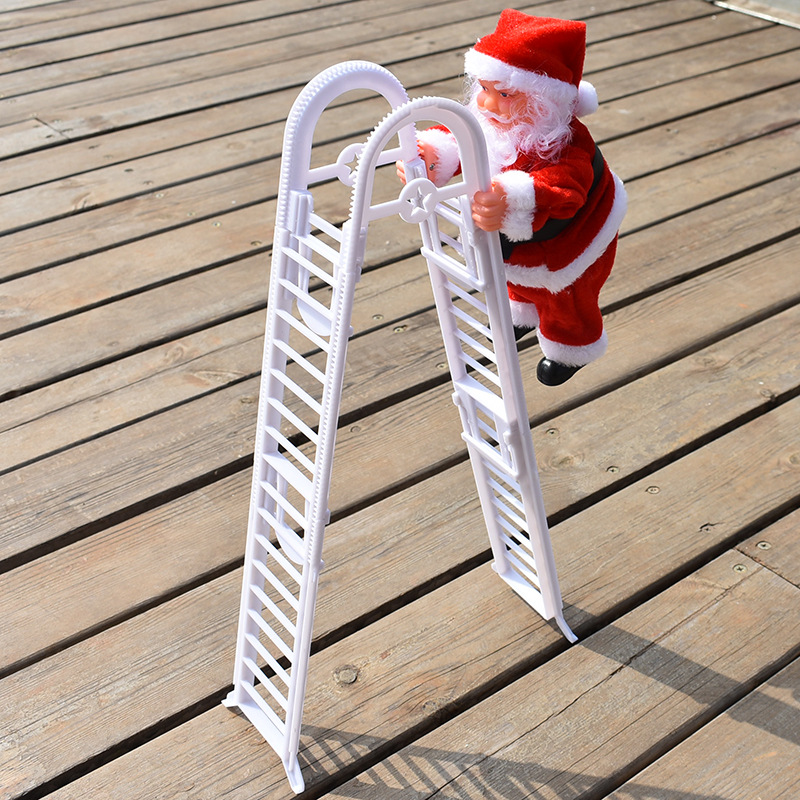 Ladder Parachute Somersault Electric Music Santa Claus Little Doll Christmas Decorations Children's Toy Gift