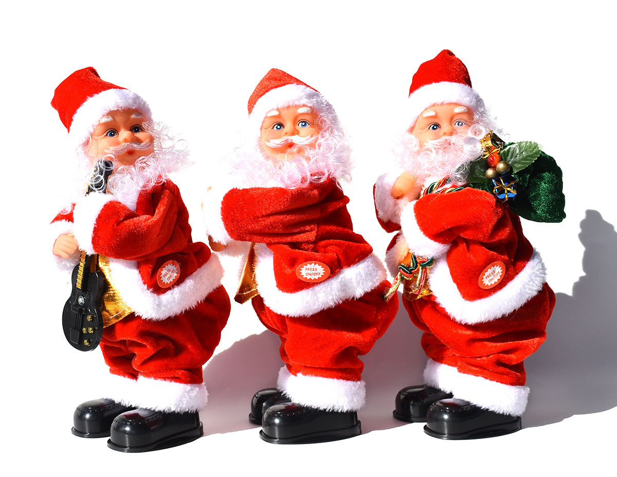 Ladder Parachute Somersault Electric Music Santa Claus Little Doll Christmas Decorations Children's Toy Gift