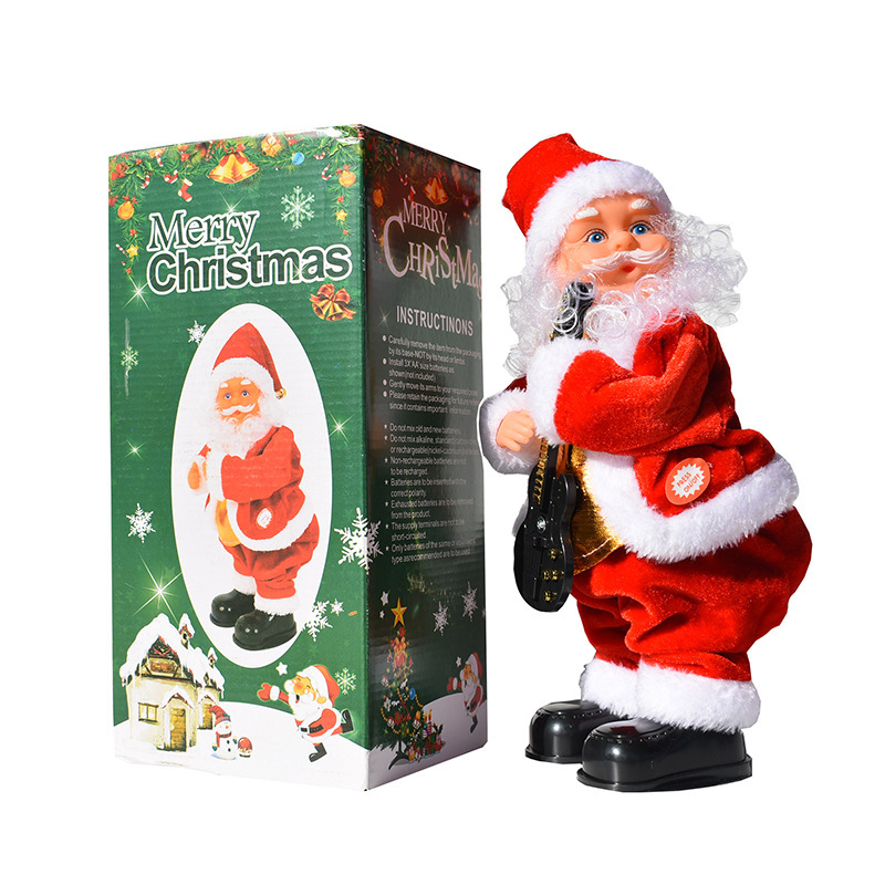 Ladder Parachute Somersault Electric Music Santa Claus Little Doll Christmas Decorations Children's Toy Gift