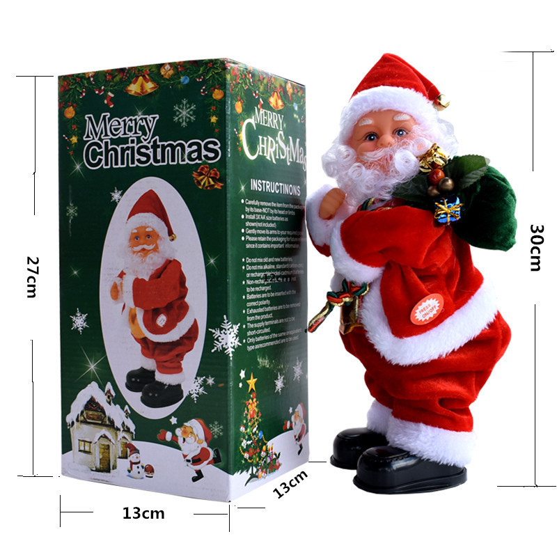 Ladder Parachute Somersault Electric Music Santa Claus Little Doll Christmas Decorations Children's Toy Gift