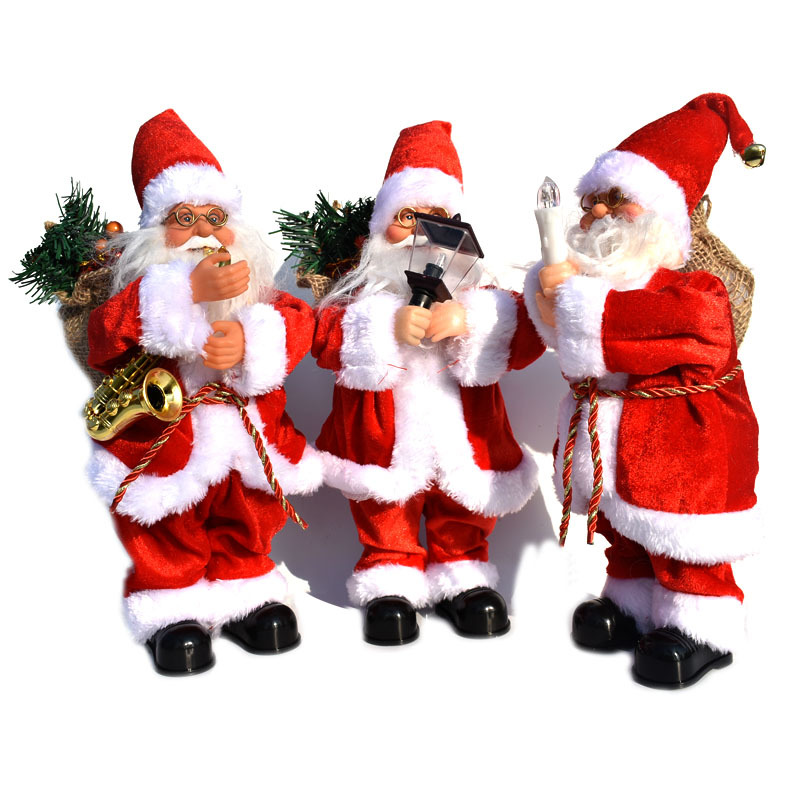 Ladder Parachute Somersault Electric Music Santa Claus Little Doll Christmas Decorations Children's Toy Gift