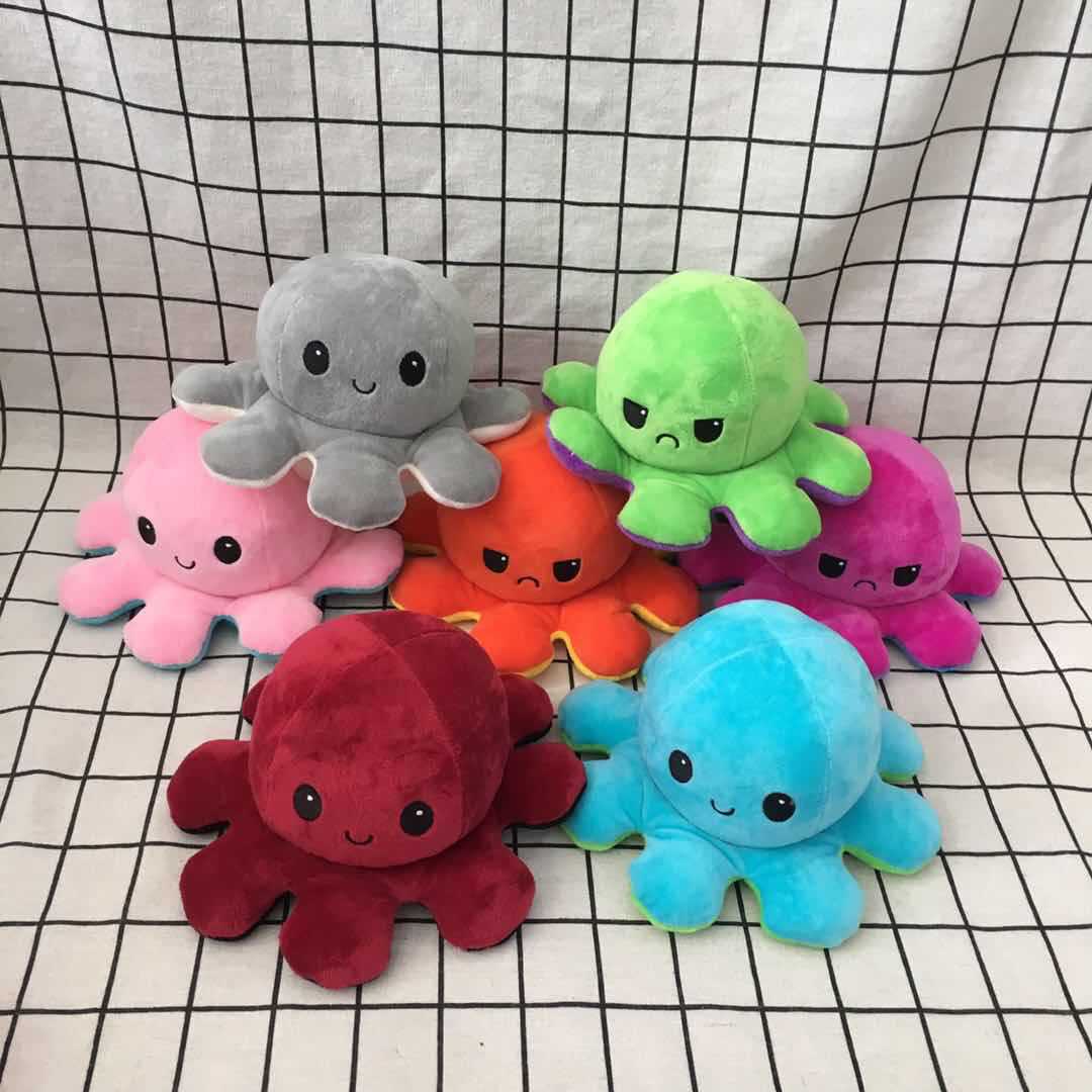 Multi-Color Flip Octopus Doll Double-Sided Flip Small Octopus Doll Octopus Plush Toy Currently Available Custom Wholesale