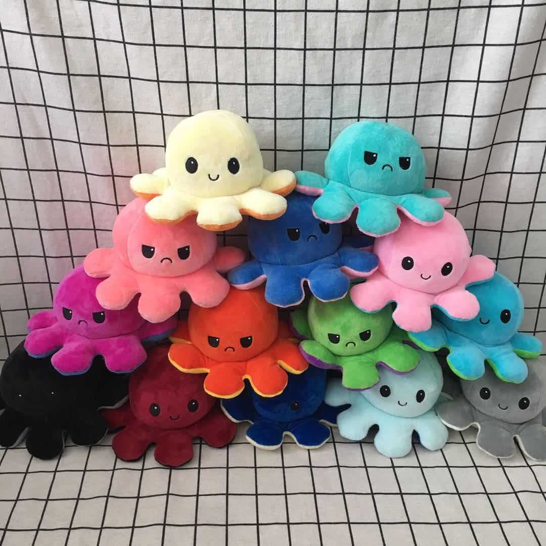 Multi-Color Flip Octopus Doll Double-Sided Flip Small Octopus Doll Octopus Plush Toy Currently Available Custom Wholesale